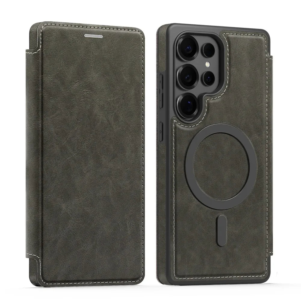 Flip-Lederhülle für Samsung S25 Ultra MagSafe Schutz