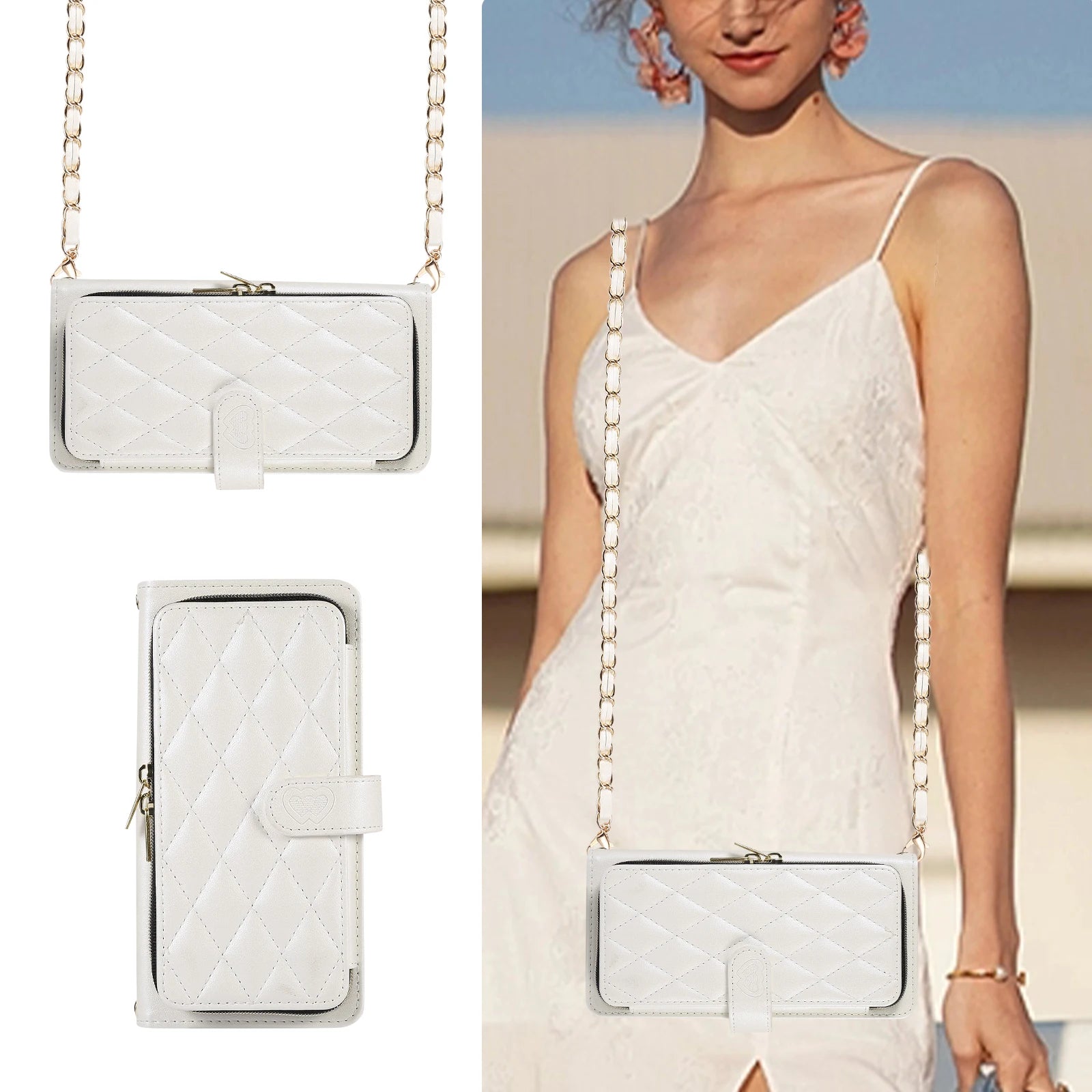 Leder Umhängetasche mit Kartenfach für iPhone 17 Serie