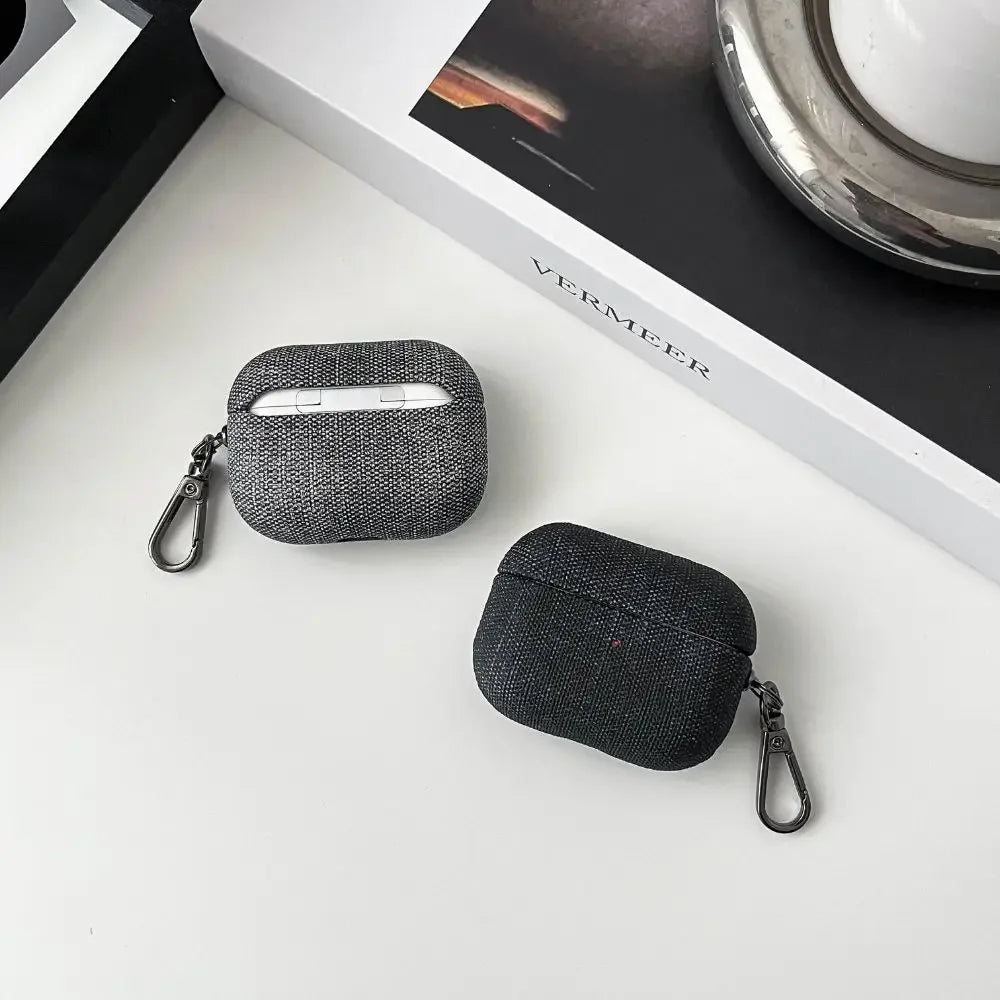 Hülle für AirPods Pro 3–4 Stoffmuster Luxusschutzhülle