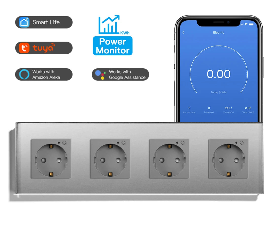 WLAN Smart Steckdose mit Glas Touch Panel & App
