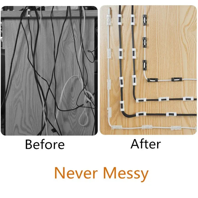 Selbstklebende Kabelclips für Schreibtisch und Wand