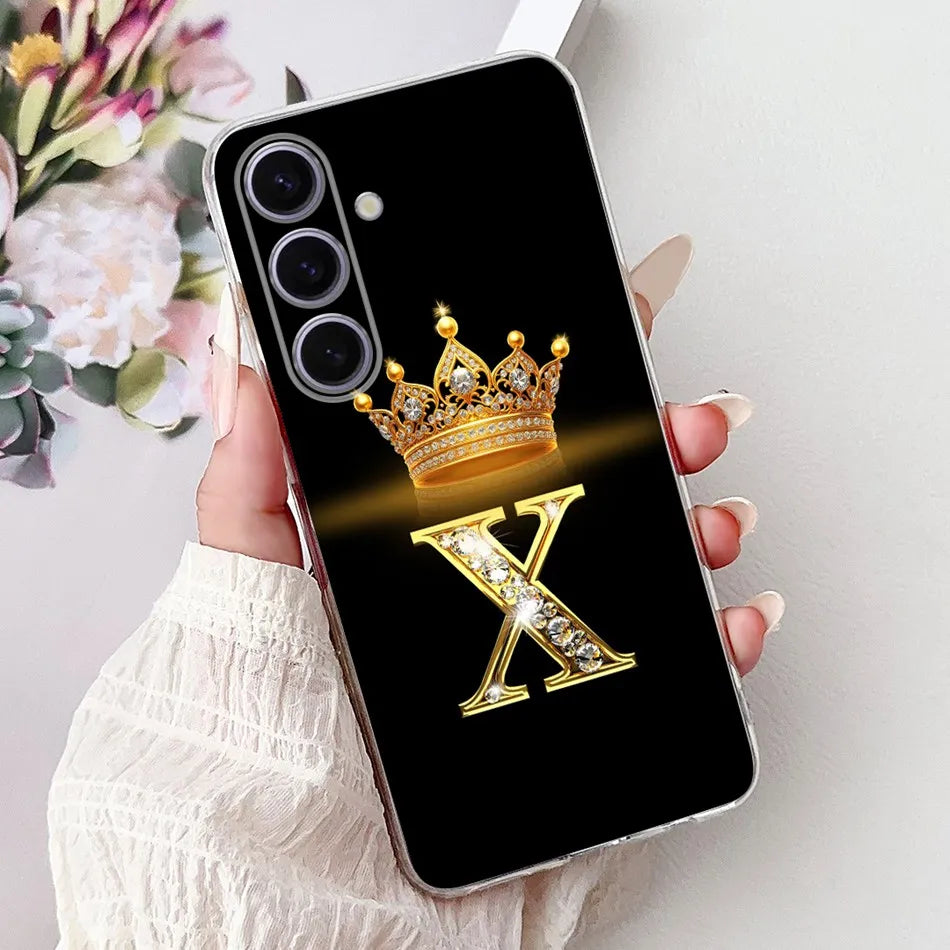 Galaxy S24 FE Hülle Krone & Brief Design Silikon