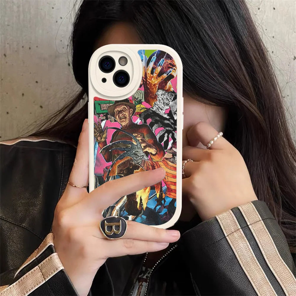 Freddy Krueger Horror Lederhülle für iPhone Modelle