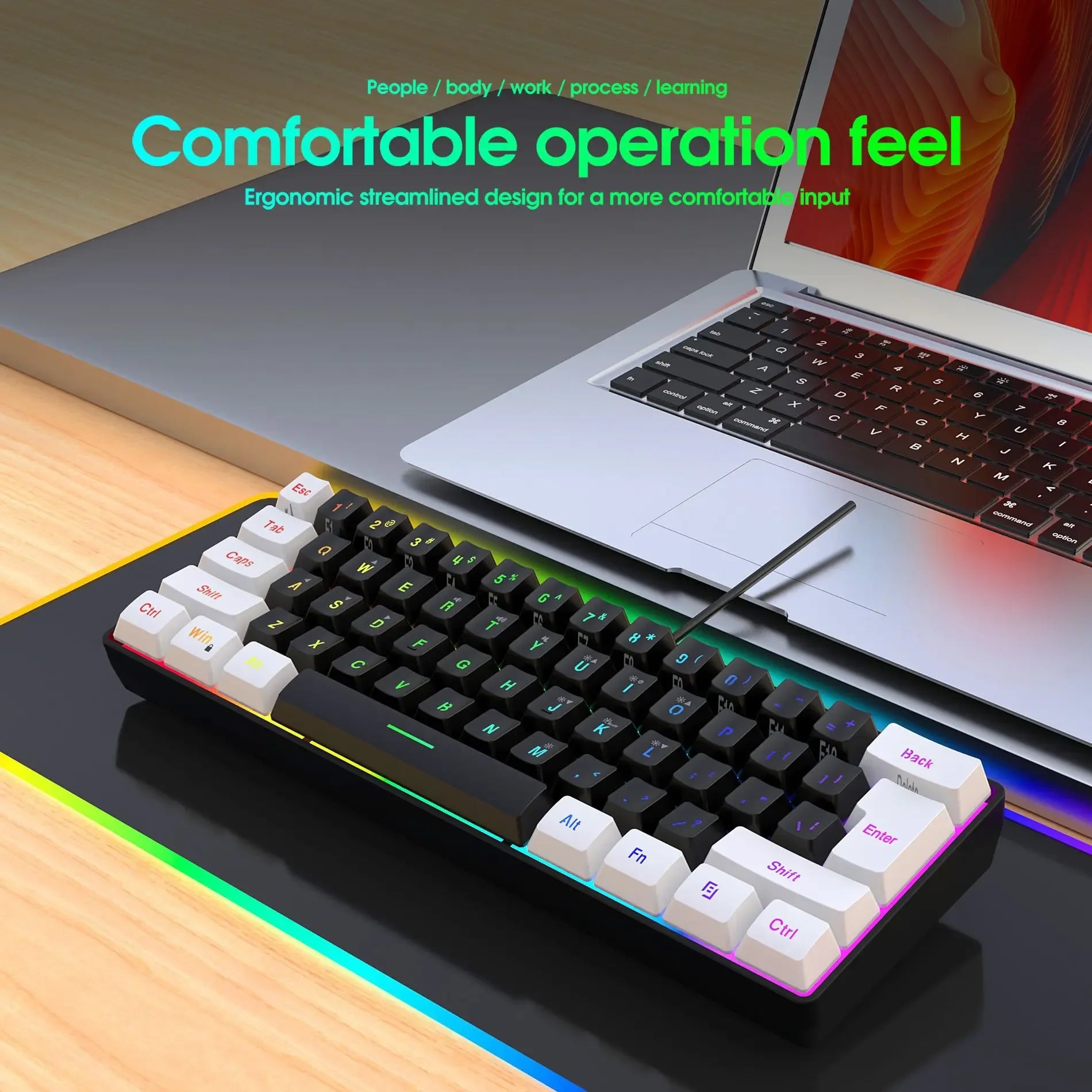 Rosa 60% Mini Gaming Tastatur