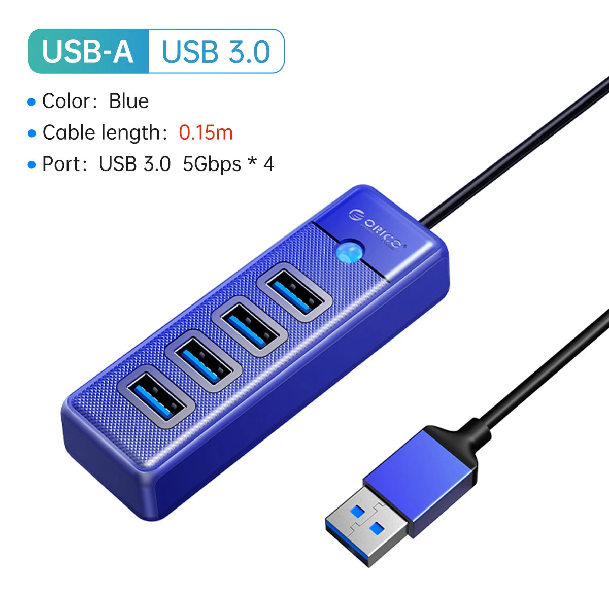 USB 3.0 HUB 4-Port Type-C Splitter