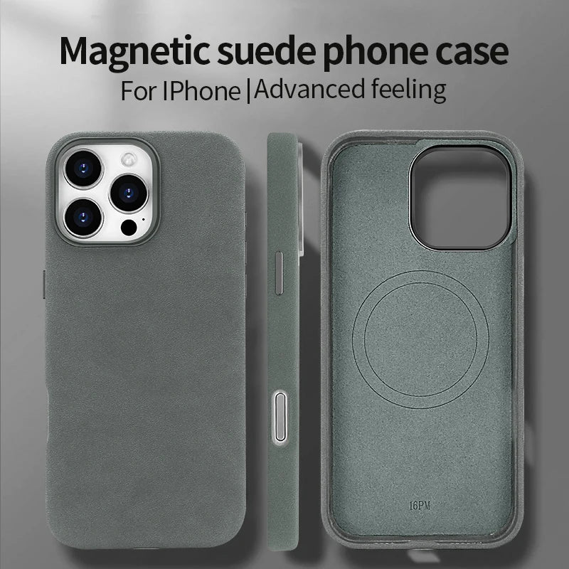 Wildleder Lederhülle für iPhone 17 mit MagSafe