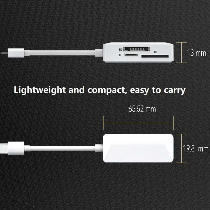 3-in-1 Typ-C und Lightning Kartenleser Adapter