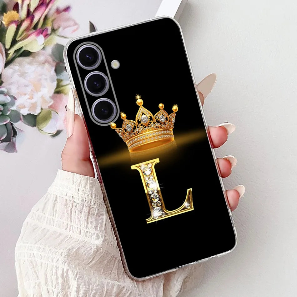 Galaxy S24 FE Hülle Krone & Brief Design Silikon