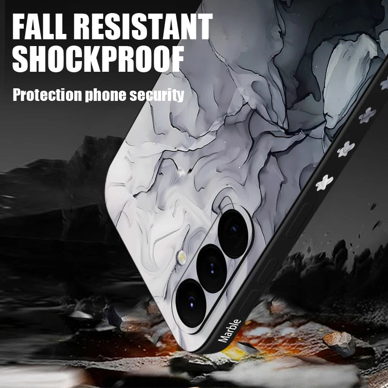 Bunte Marmorhülle mit Band Samsung