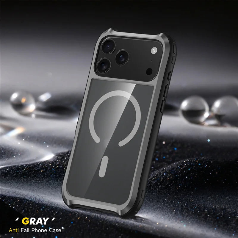 Transparente Aluminiumrahmen-Hülle für iPhone 17 Pro