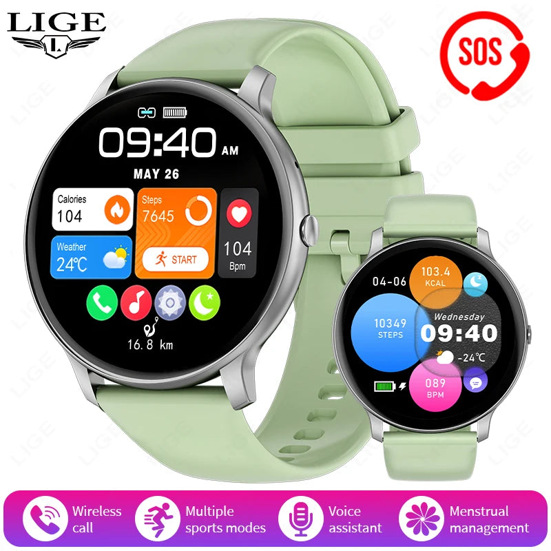 LIGE 2025 Smartwatch mit Bluetooth-Anruf & Fitnessfunktionen