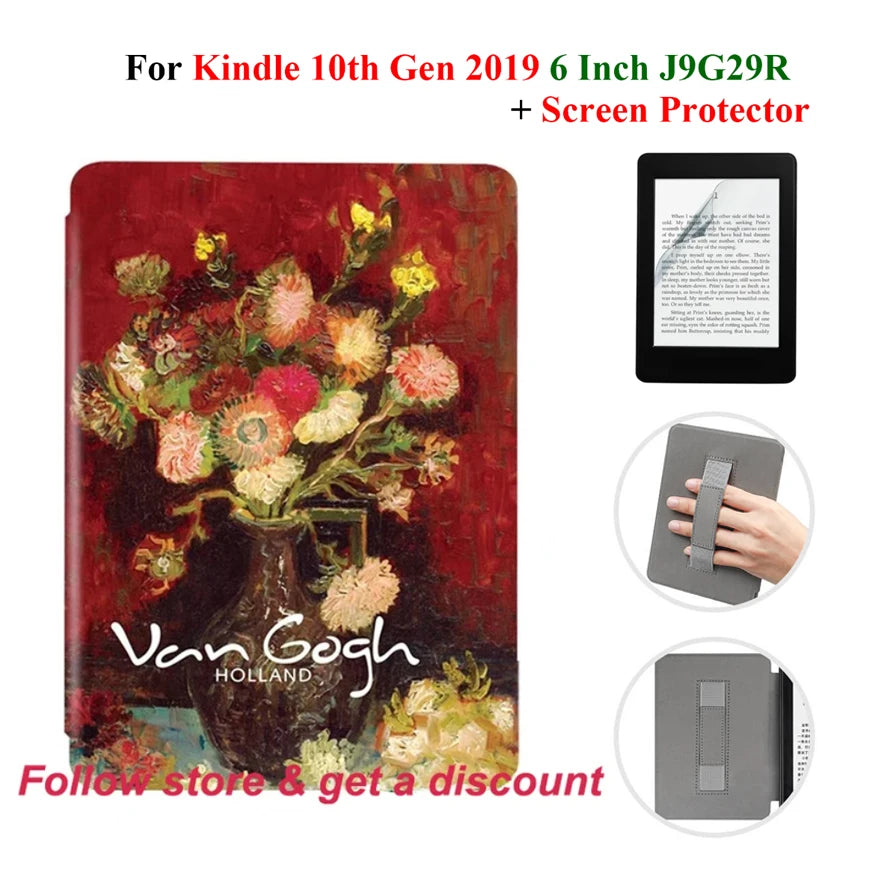 Hülle + Folie für Kindle 10. Gen 6 Zoll