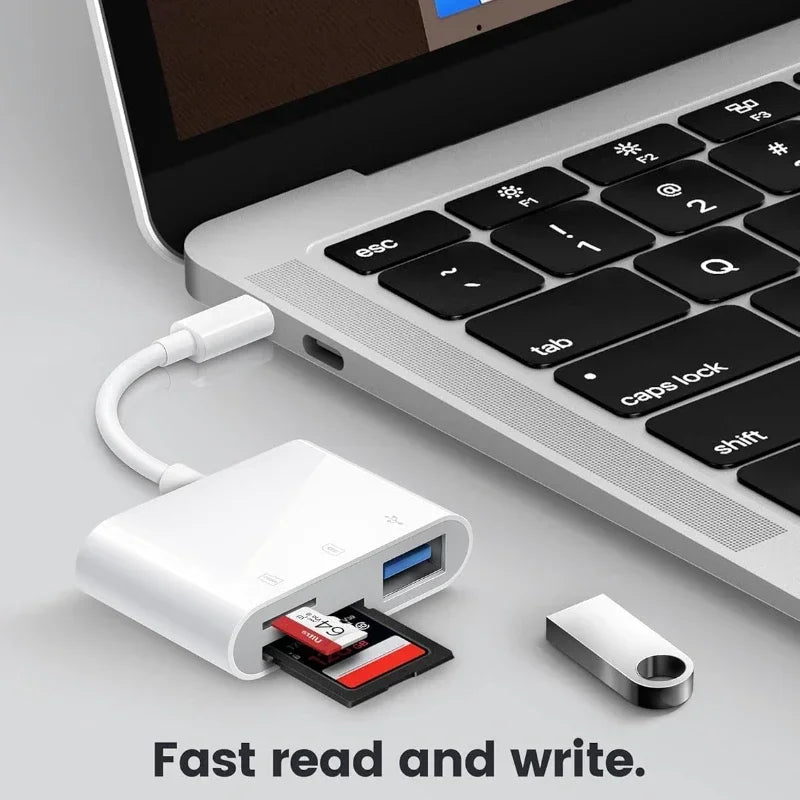 3-in-1 USB-C Kartenleser für SD TF CF