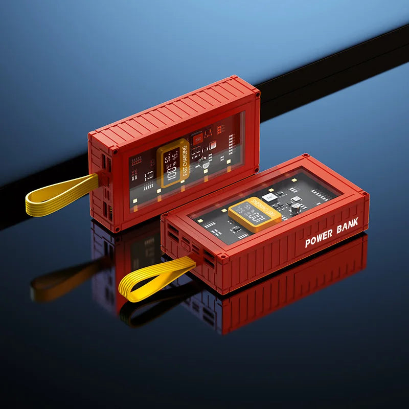 Transparente Powerbank 20000–50000mAh Schnellladung