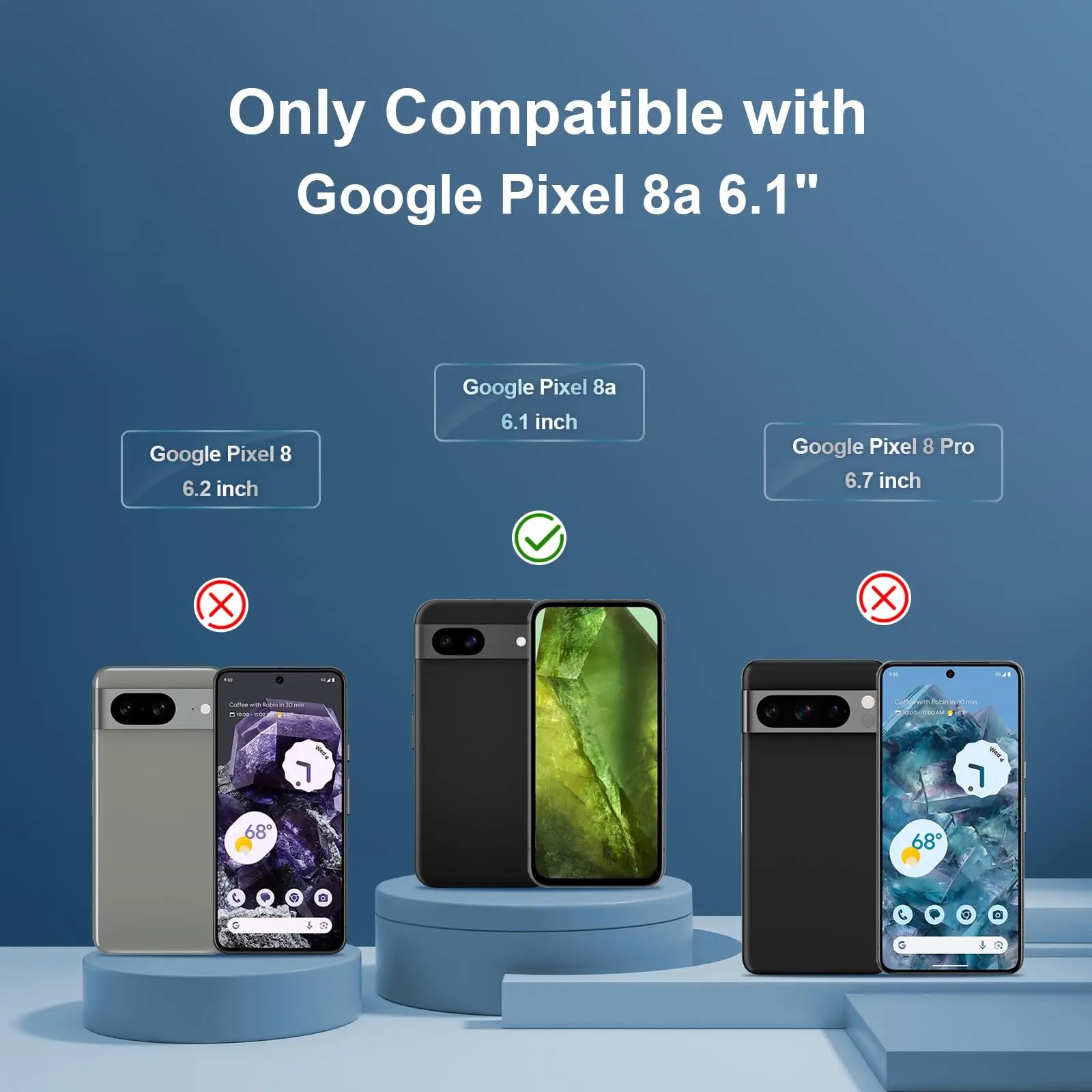 Displayschutz Glas für Google Pixel 8a 9H HD Kristall