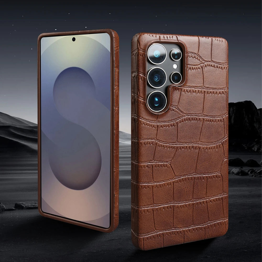 Luxus Krokodilleder Hülle für Samsung Galaxy