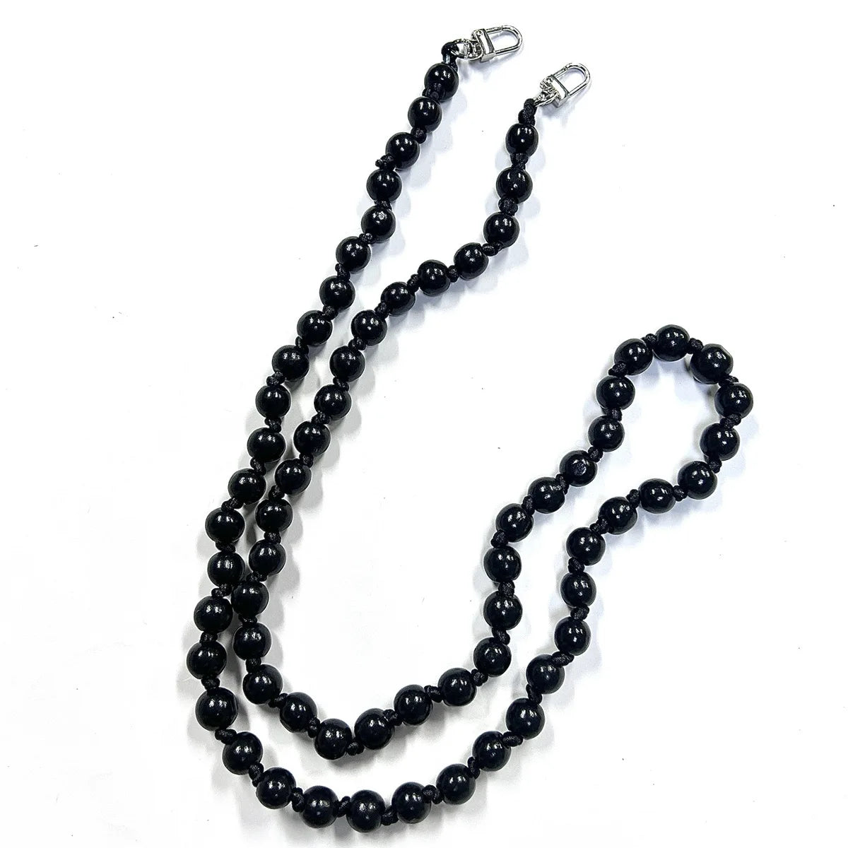 Langes Telefon Lanyard mit Holzperlen und Clip