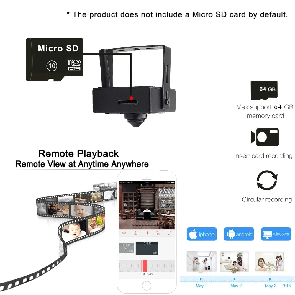 5MP 1080P POE Mini IP Kamera HD mit Micro SD