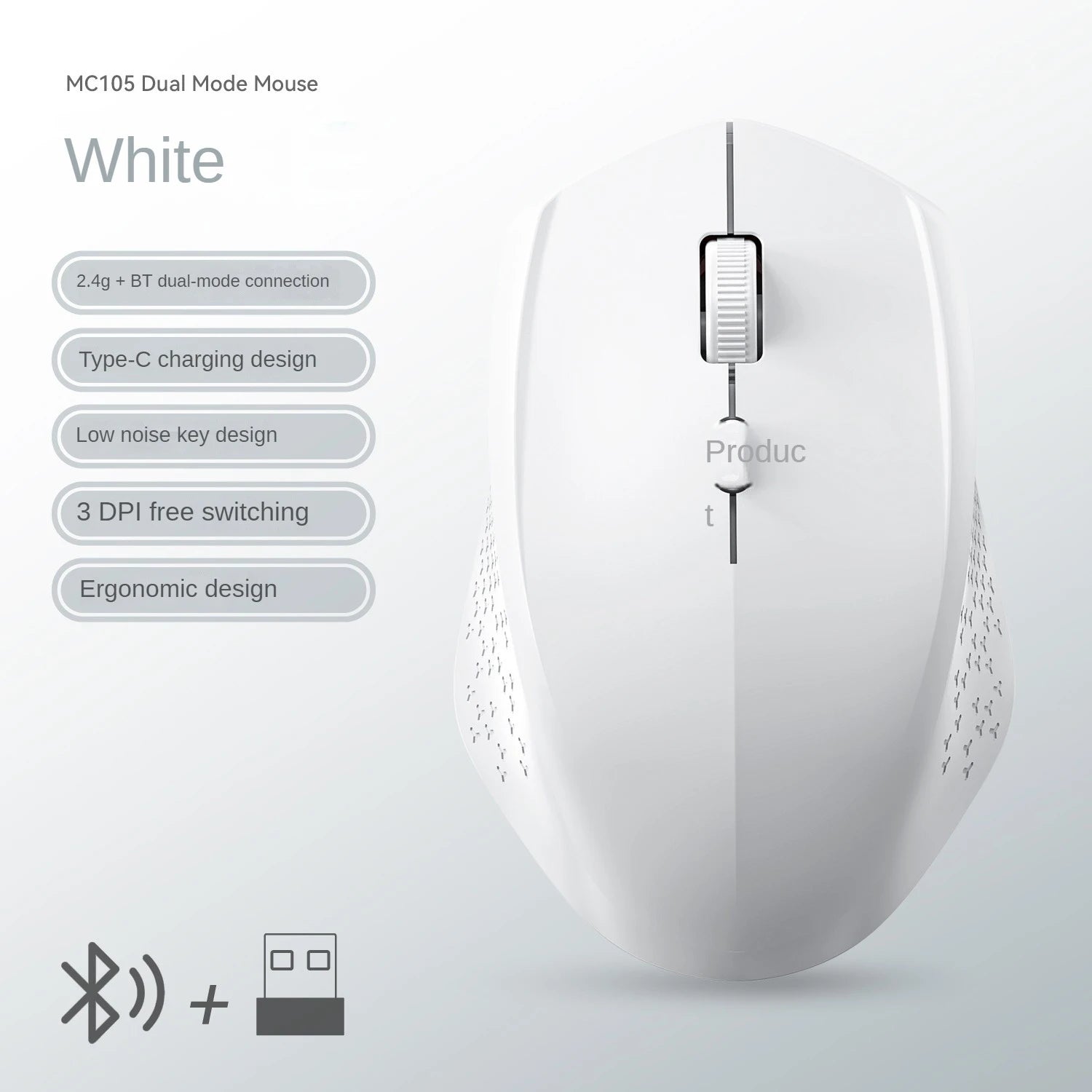 Kabellose Dual-Modus Maus leise 1600DPI US