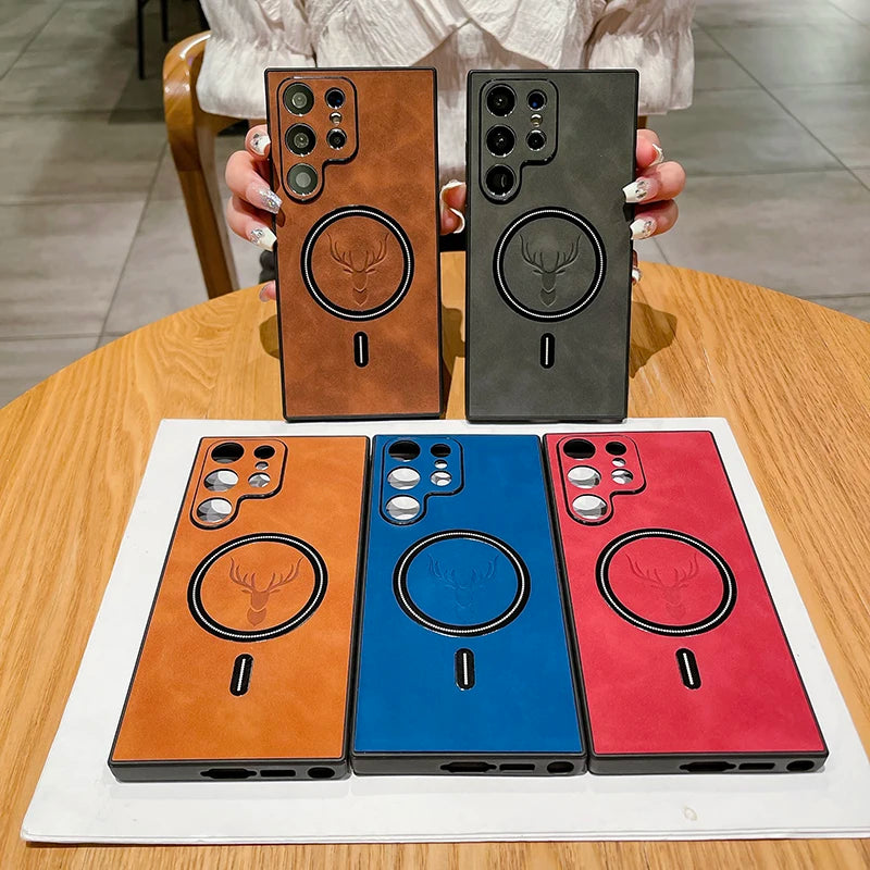 Luxus Leder Magsafe Hülle für Samsung