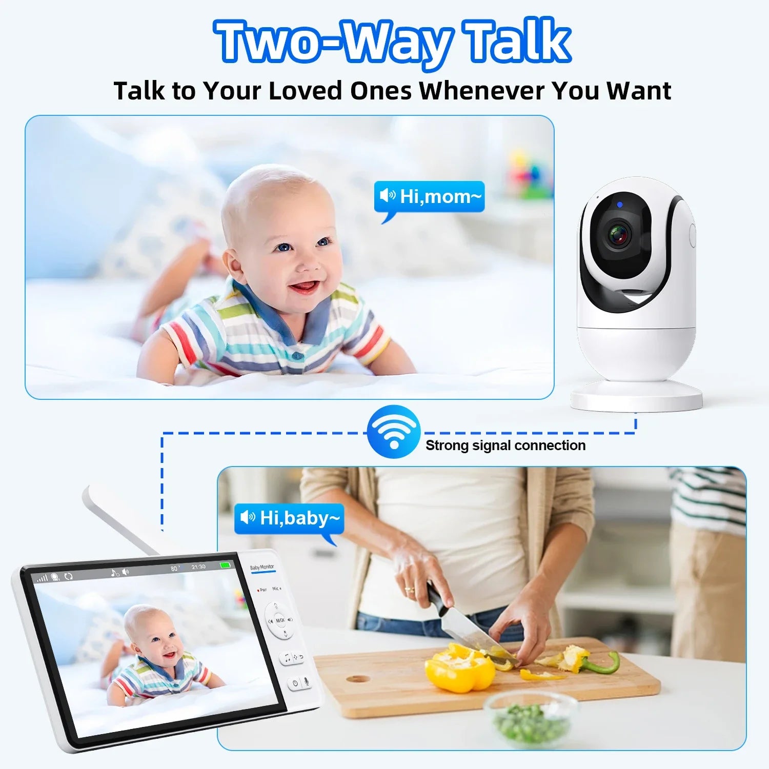 7-Zoll Baby Monitor mit PTZ Kamera & Smart Home
