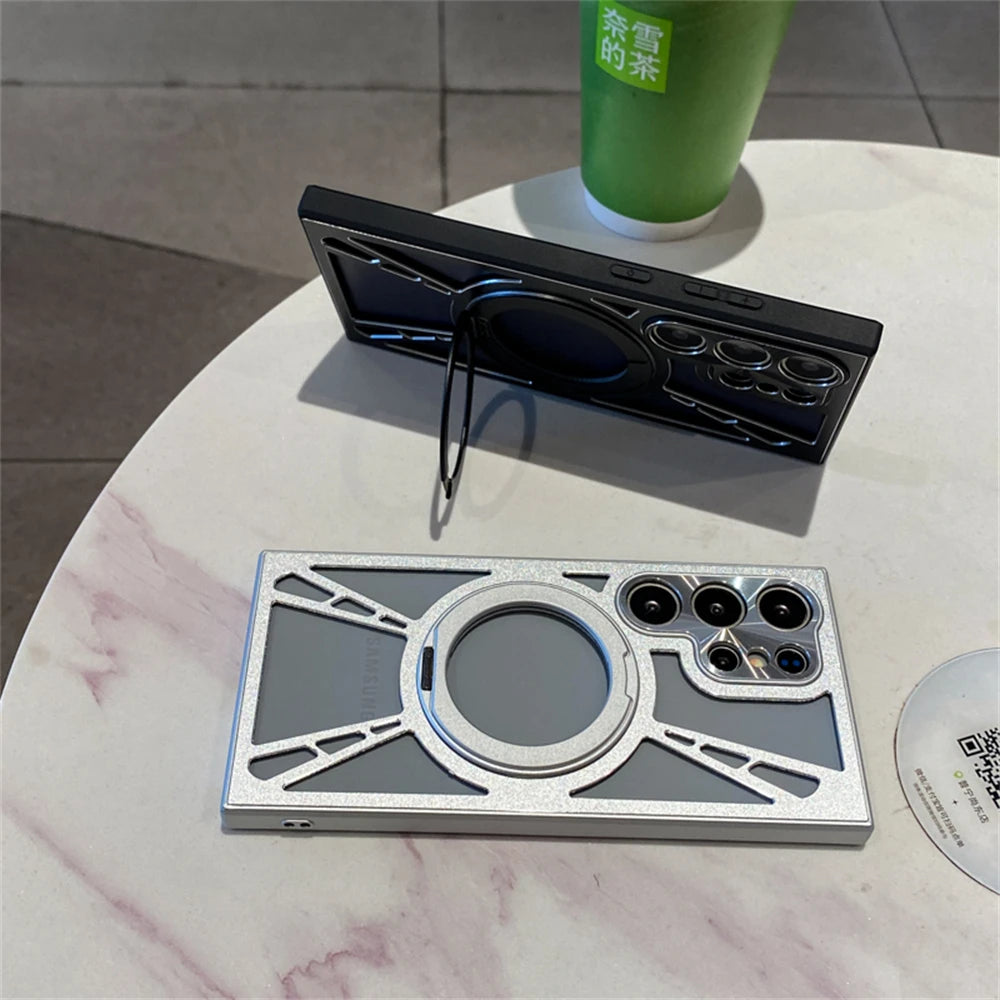 Magnetic case with ring holder for Galaxy S25 Ultra