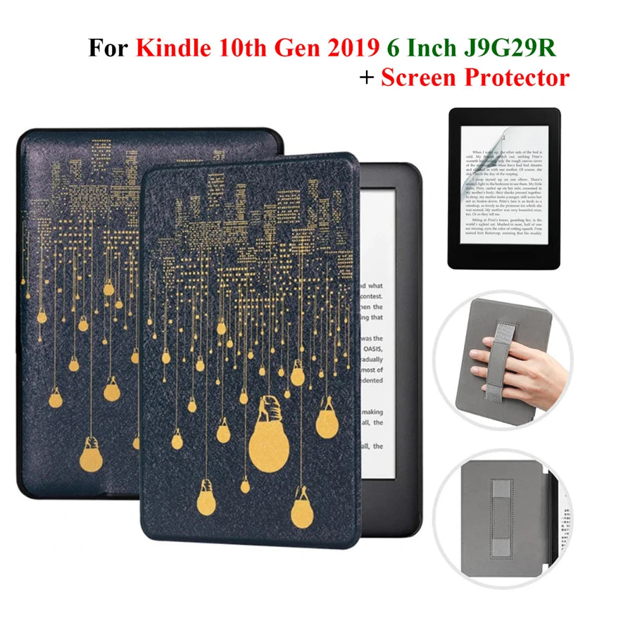 Hülle + Folie für Kindle 10. Gen 6 Zoll