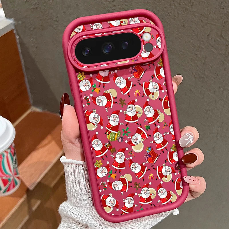 Weiche TPU Weihnachtshülle für Google Pixel 7 8 und 9 Serie stoßfest flexibel passgenau mit Hirschmotiv rutschfestes Silikon Case