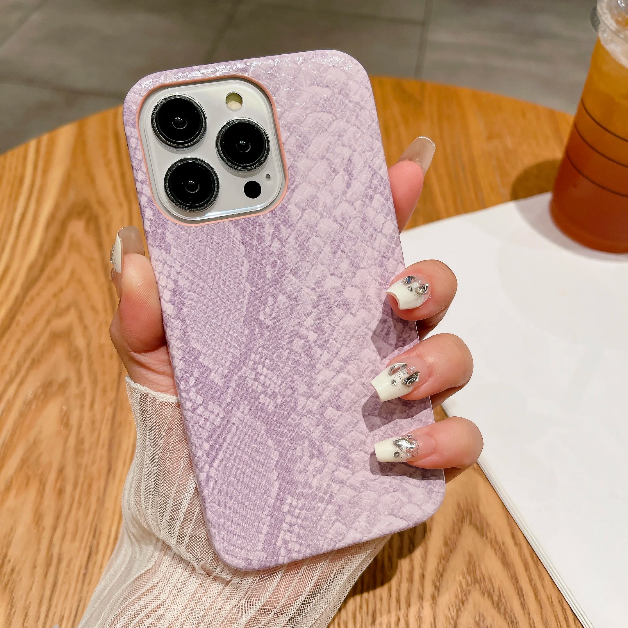 Luxus Snake Leder Silikon Hülle für iPhone 17