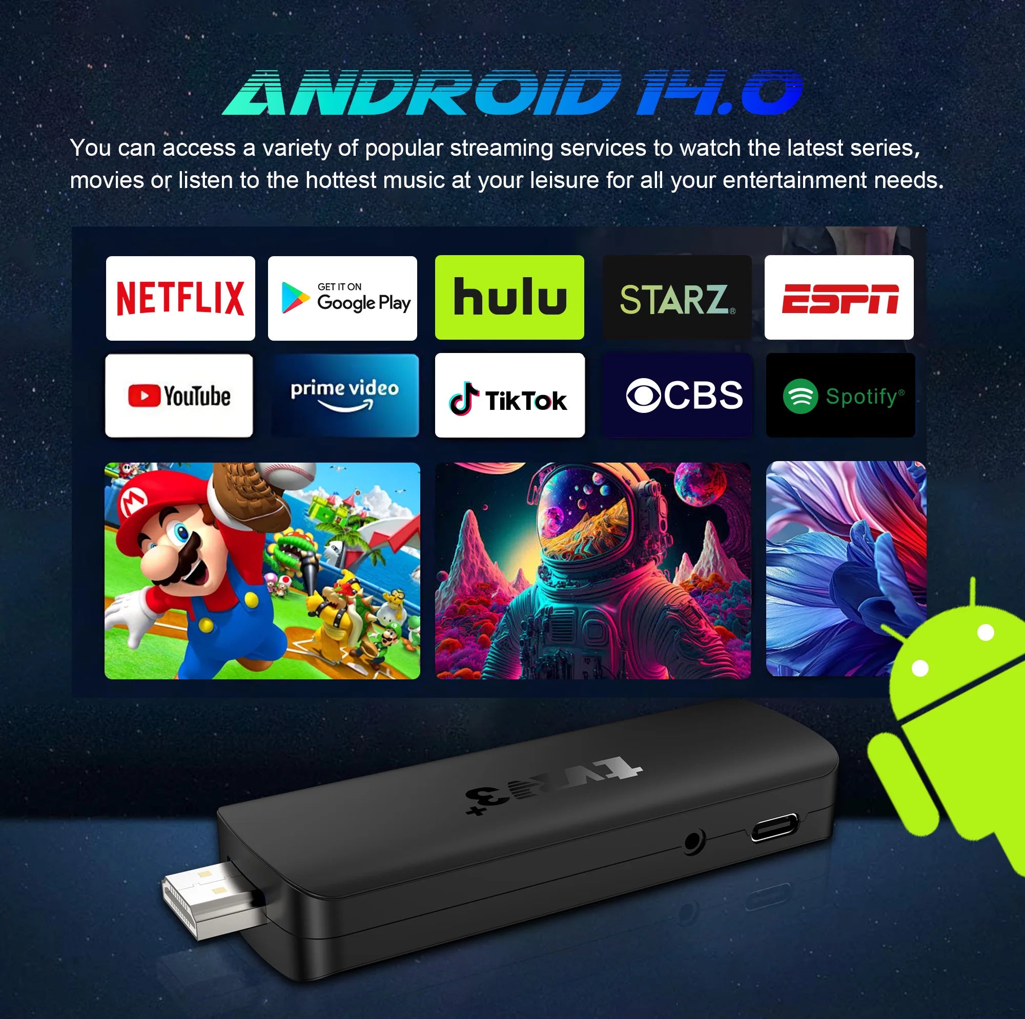4K Android TV Stick mit WiFi6 und Sprachsteuerung