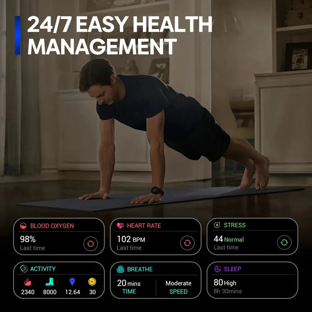 Zeblaze Stratos 3 PRO GPS-Smartwatch Herren 1,43" AMOLED