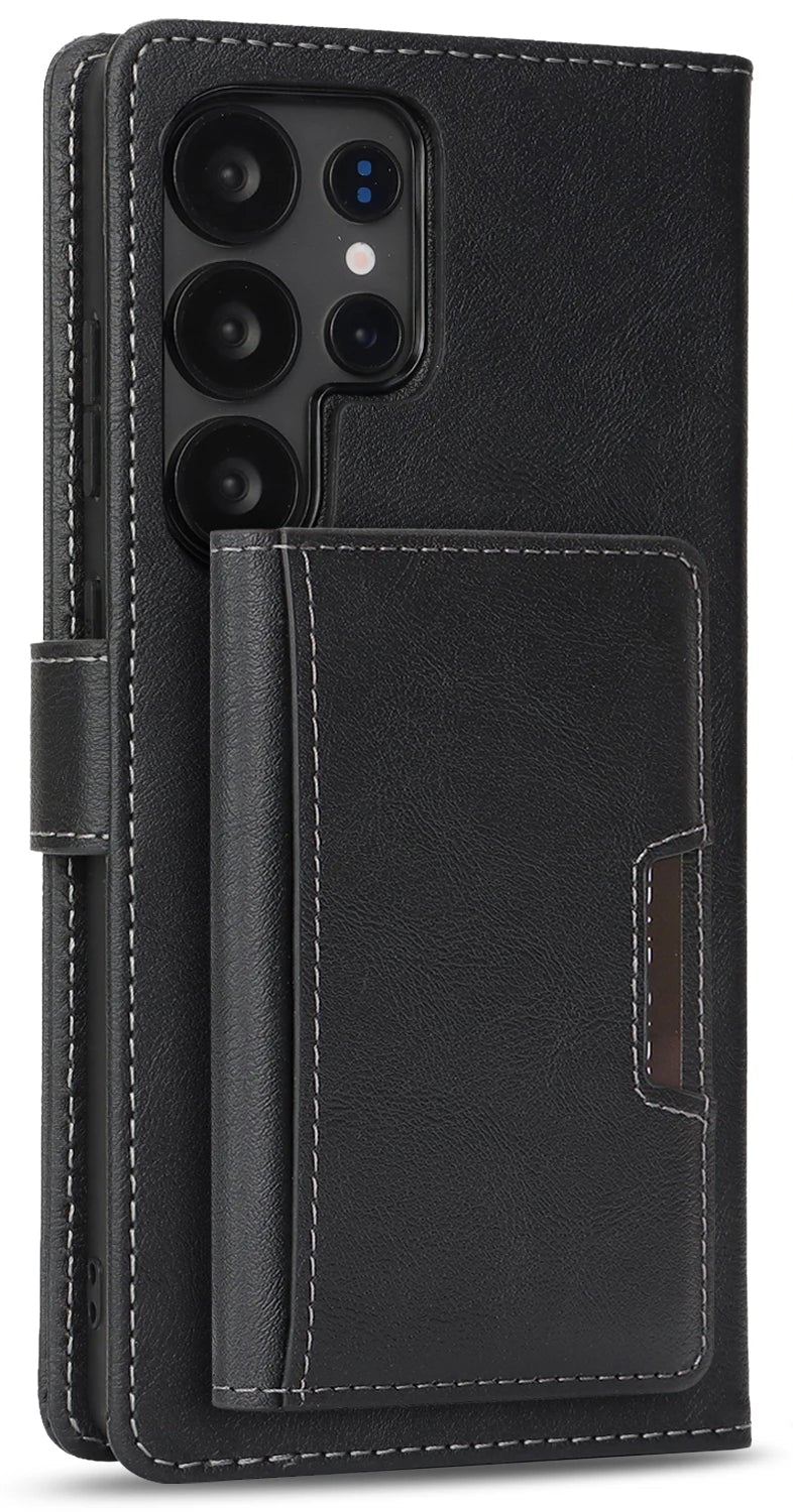 3-in-1 Leder Wallet Hülle für Samsung Galaxy