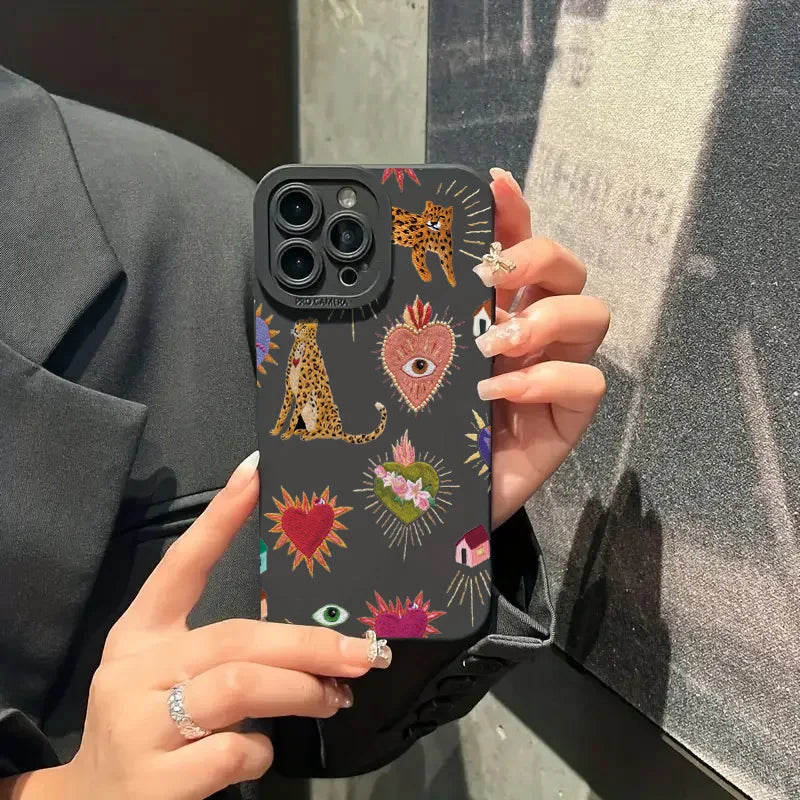 Floral Leopard Silikonhülle iPhone