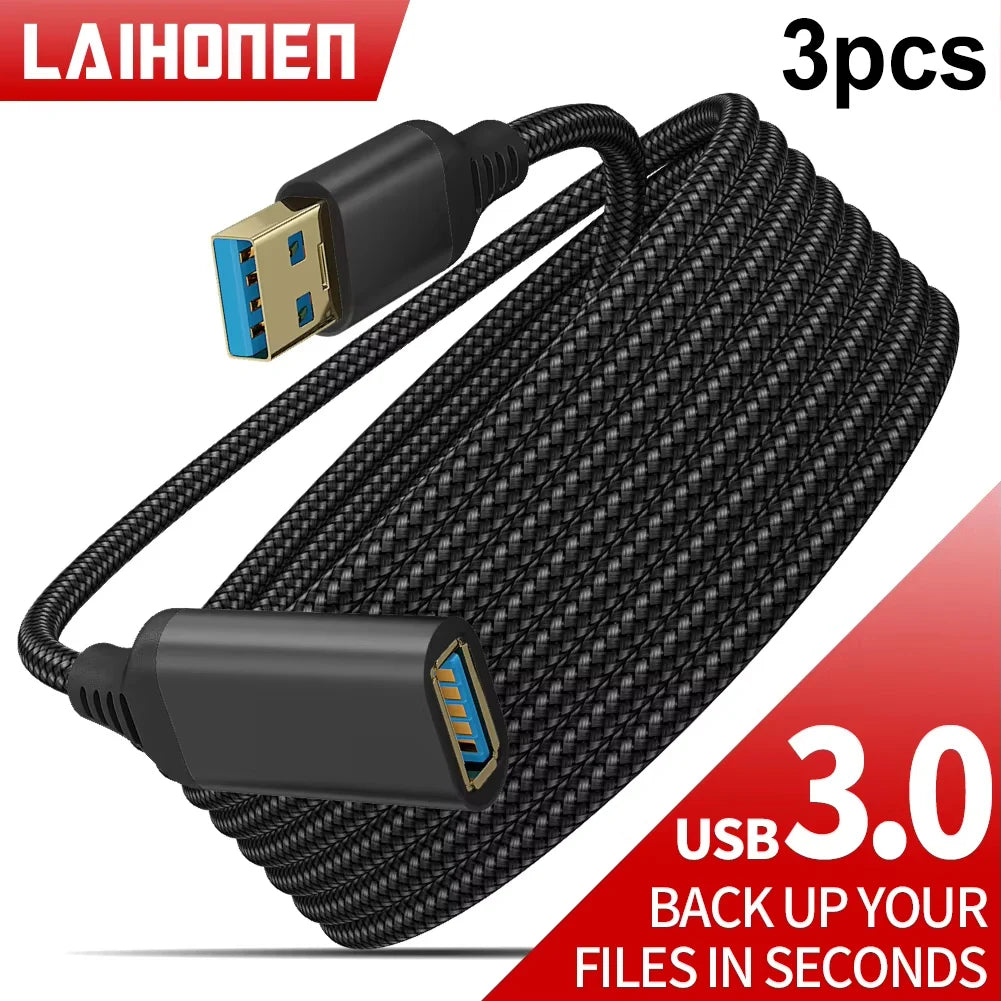 LAIHONEN USB 3.0 Nylon-Verlängerungskabel