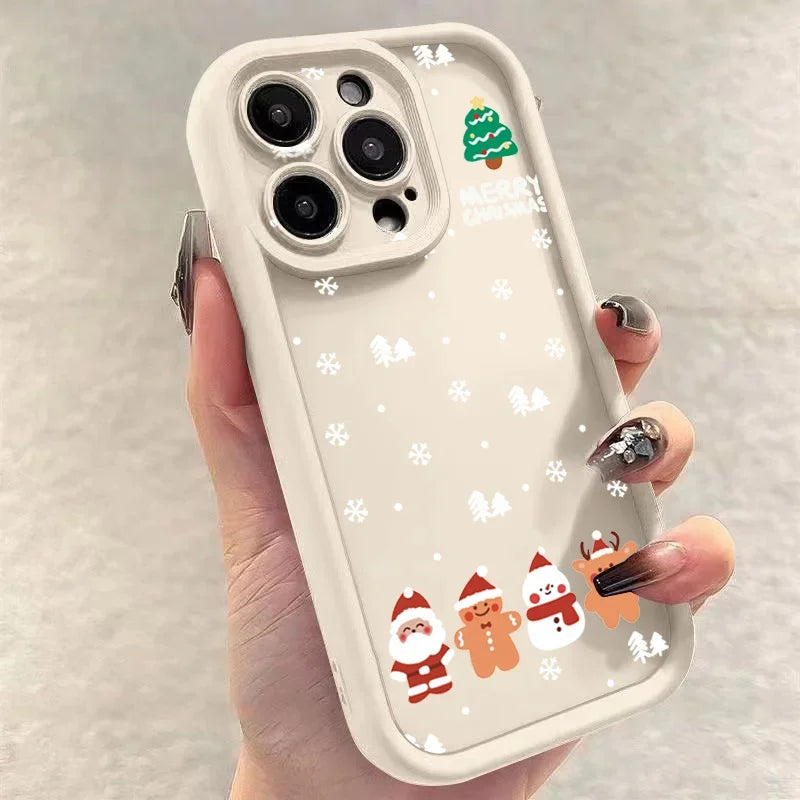 Weihnachtliche Silikonhülle mit Santa und Elch für iPhone 17 Pro Max