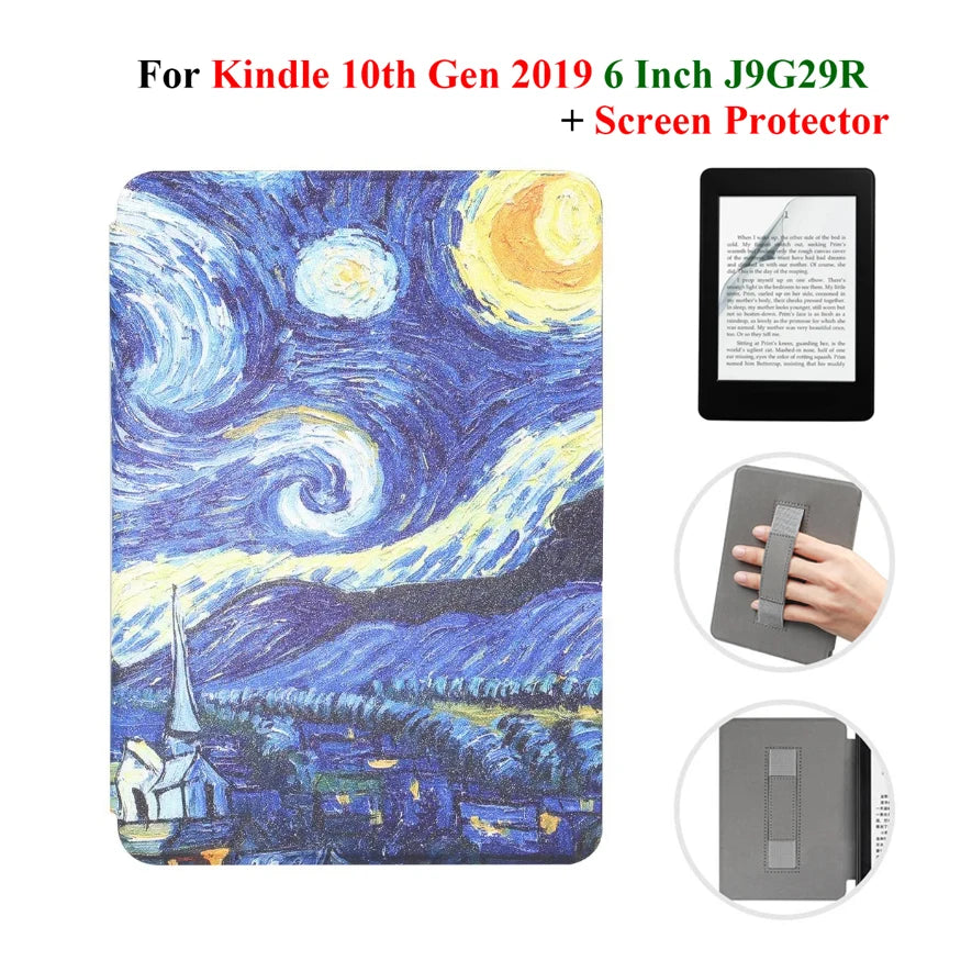Hülle + Folie für Kindle 10. Gen 6 Zoll