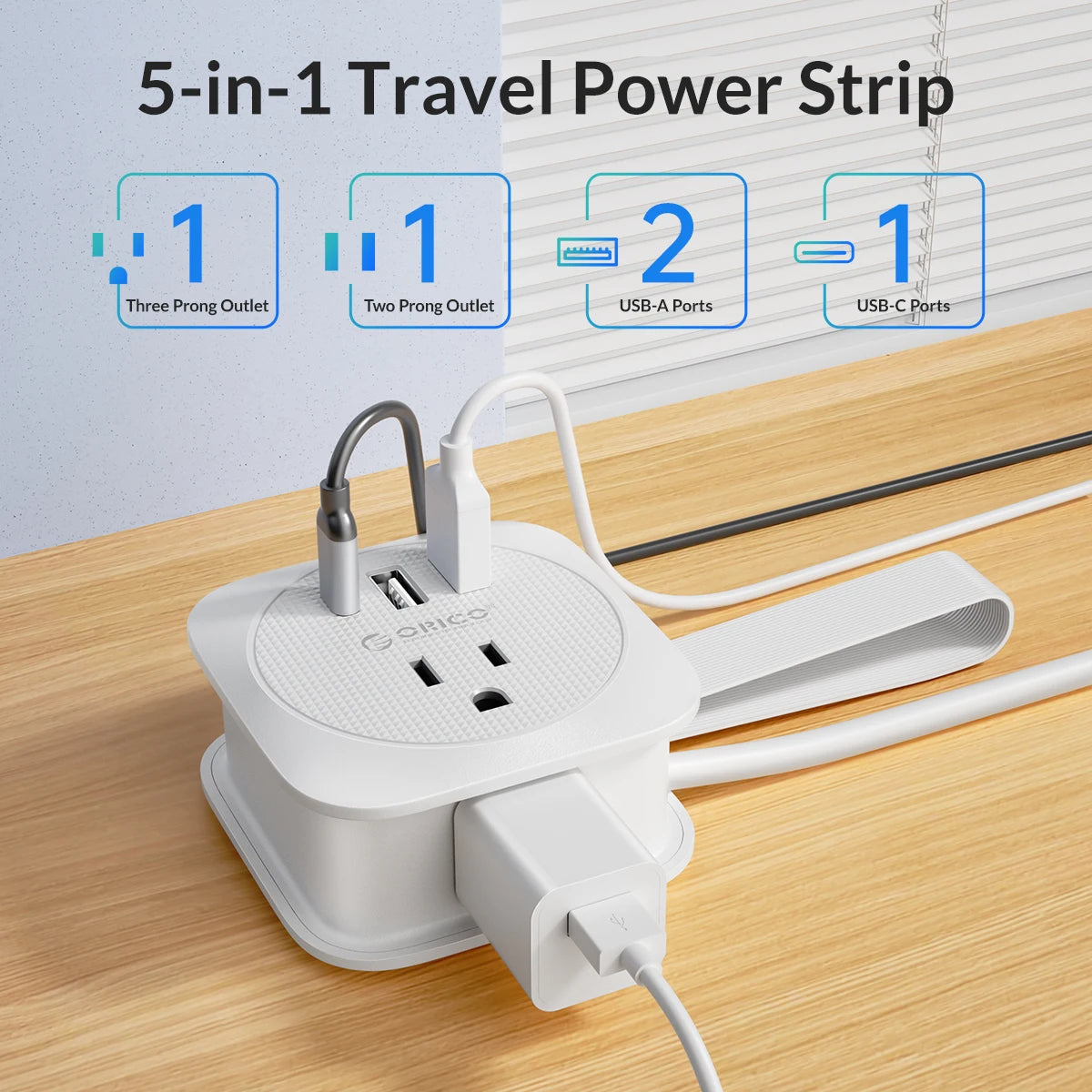 Travel Power Strip with USB-C