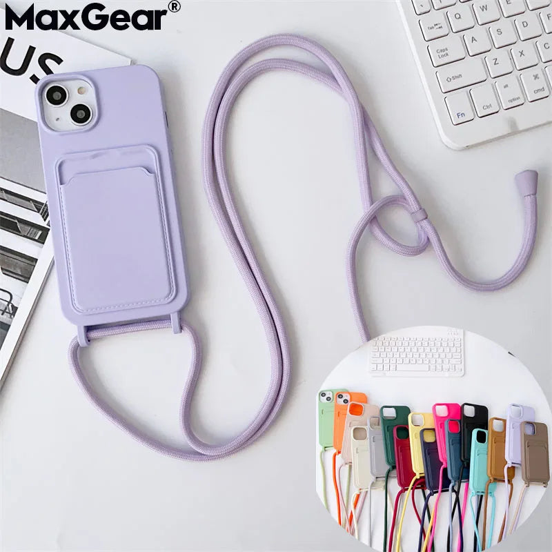Umhängehülle Silikon für iPhone 16–11 Pro Max
