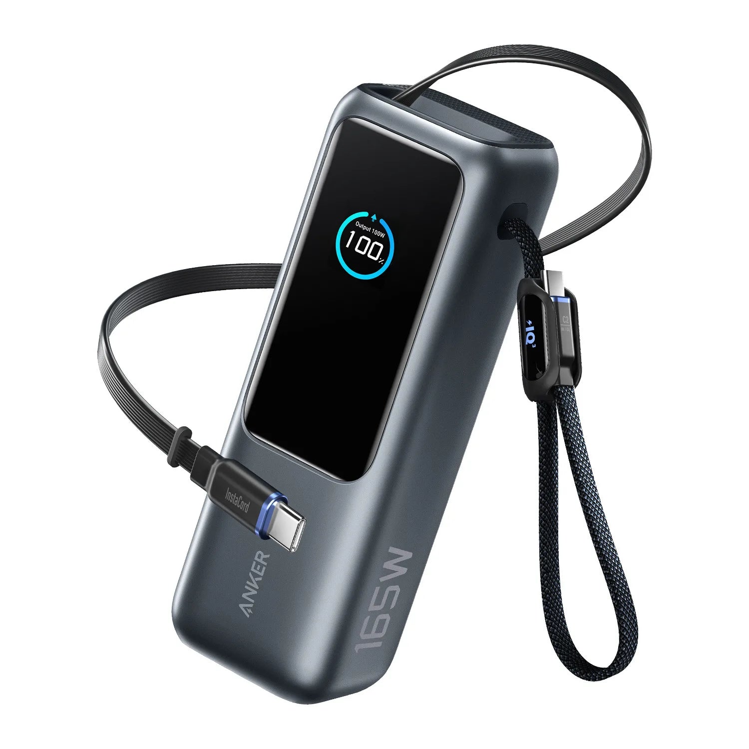 High-performance power bank with retractable cable