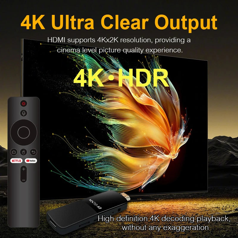 4K TV Stick MX10 K9 Plus Android 13 Smart Box