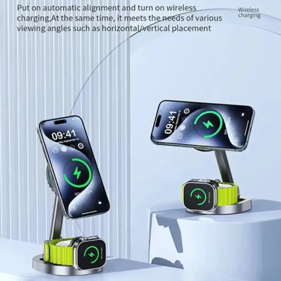 3-in-1 Qi2 Magnetisches Kühlladegerät für iPhone & Watch