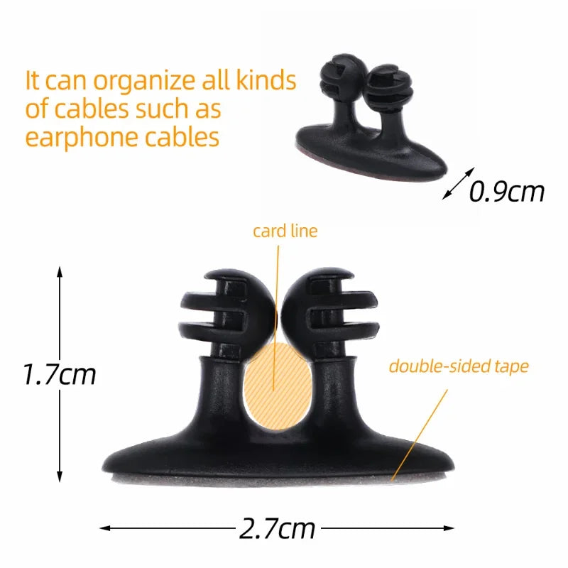 Round cable clip organizer for office, car & home