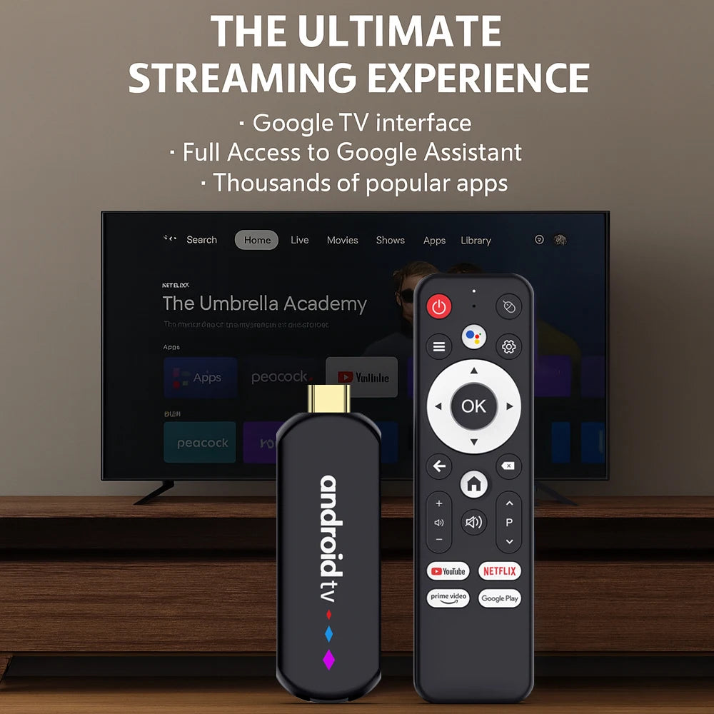4K Android TV Stick mit Sprachsteuerung und WiFi