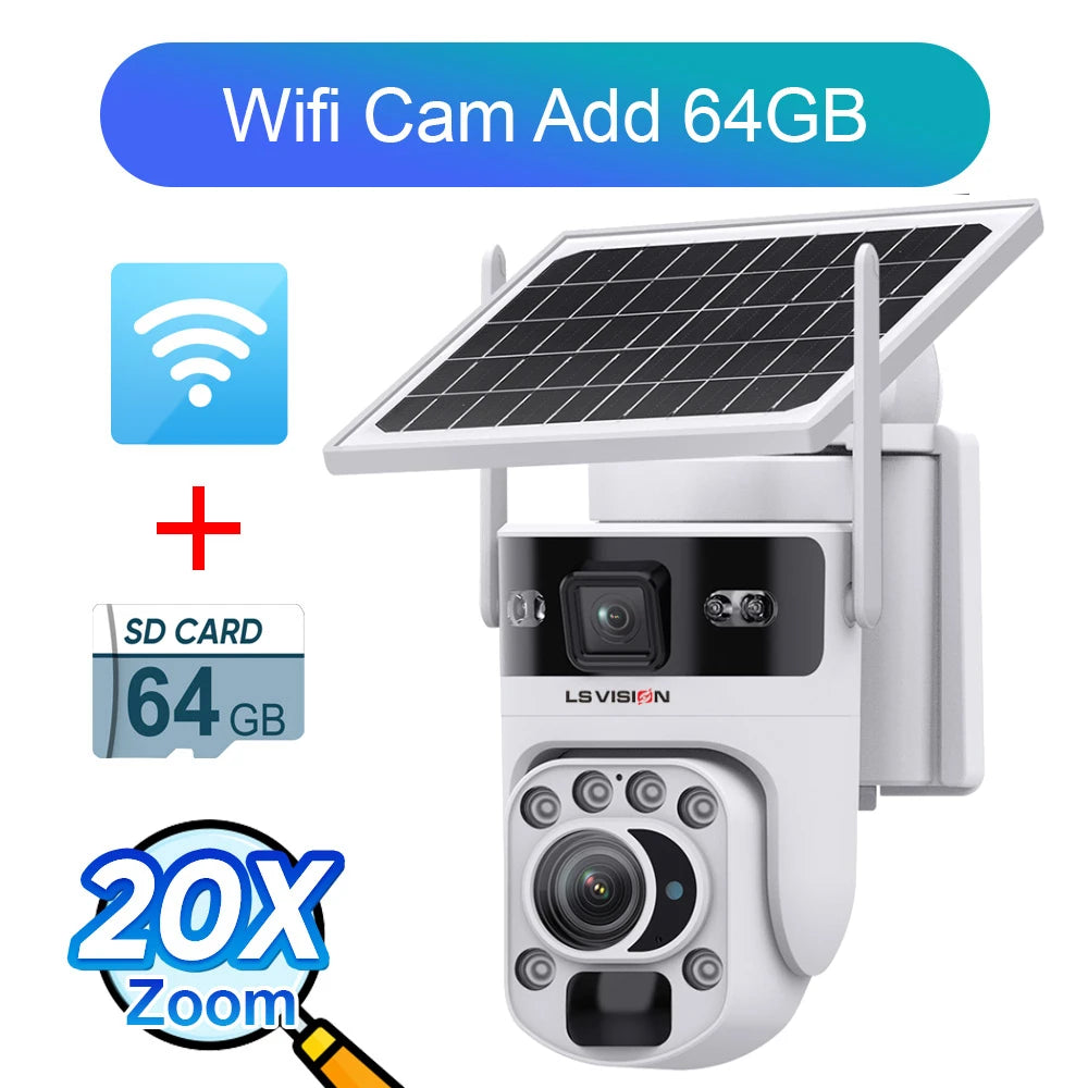 6K 4G Solar Security Camera with 20X Zoom & Tracking