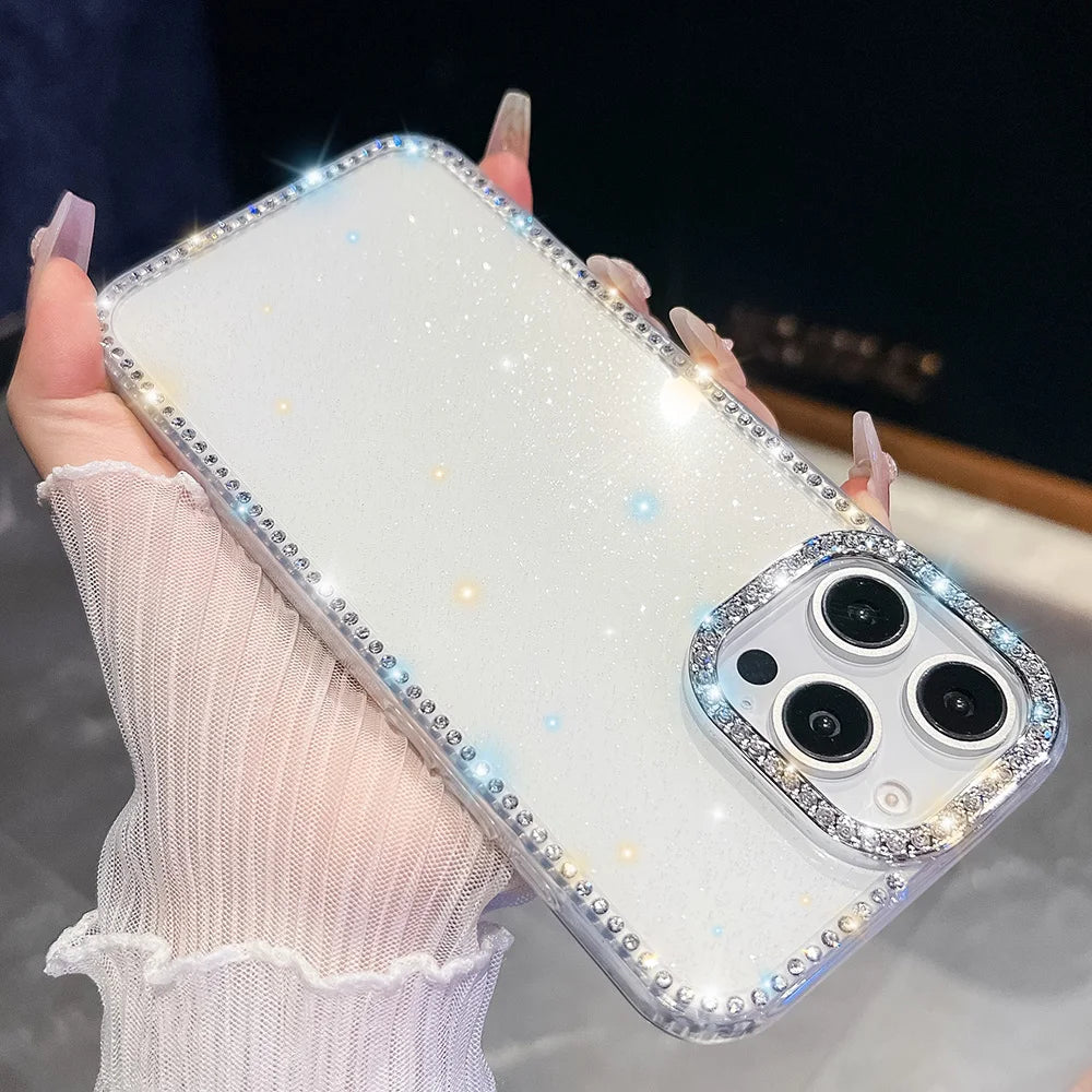 Bling Glitter Clear Hülle für iPhone 17 Pro Max – Silikon Case