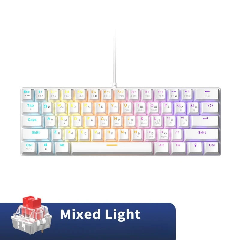 RGB Mechanische 60% Gaming Tastatur Weiß