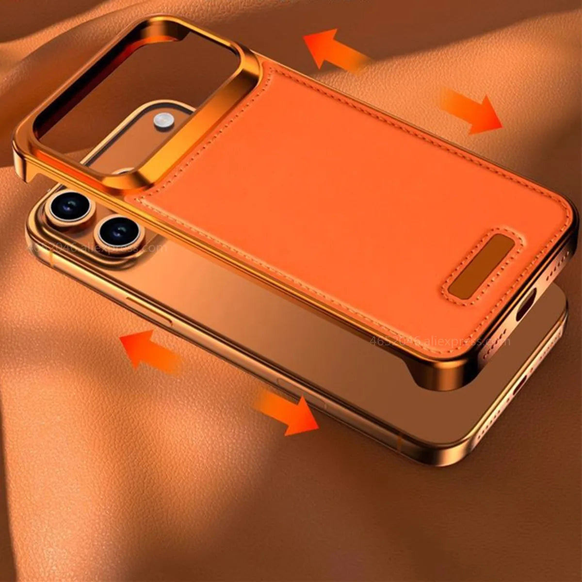 Edle Leder-Metallhülle für iPhone 17 Pro/Max