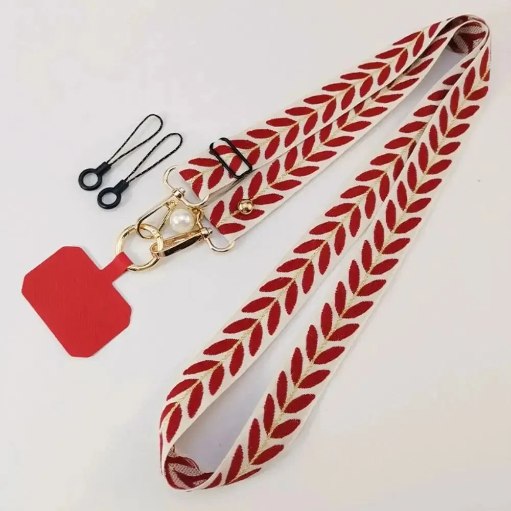 Verstellbares Handy-Lanyard mit Clip und Perlen