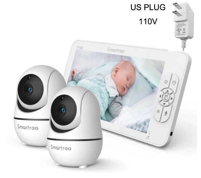 7" HD Video-Babyphone mit 2 Kameras und Zoom