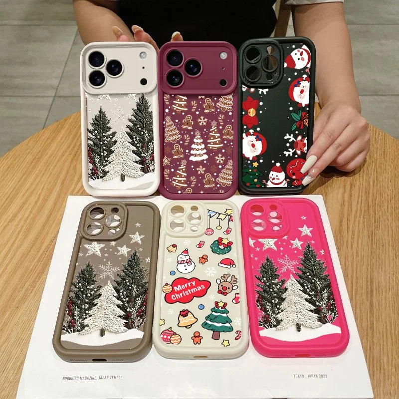 Cute Christmas case with Santa and Christmas tree for Pixel